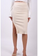 Skirt Noisy May Nmfrig Hw Slit Pearled Ivory